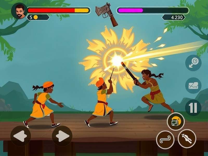 Roti Rangers gameplay screenshot showing characters in Indian attire